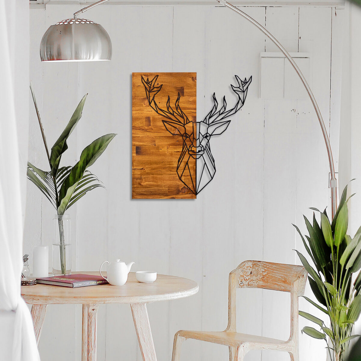 ΔΙΑΚΟΣΜΗΤΙΚΟ ΤΟΙΧΟΥ ΞΥΛΙΝΟ ΜΕ ΜΕΤΑΛΛΙΚO ΤΑΡΑΝΔΟ LH10.7332 56Χ3Χ58 εκ. - Image 2