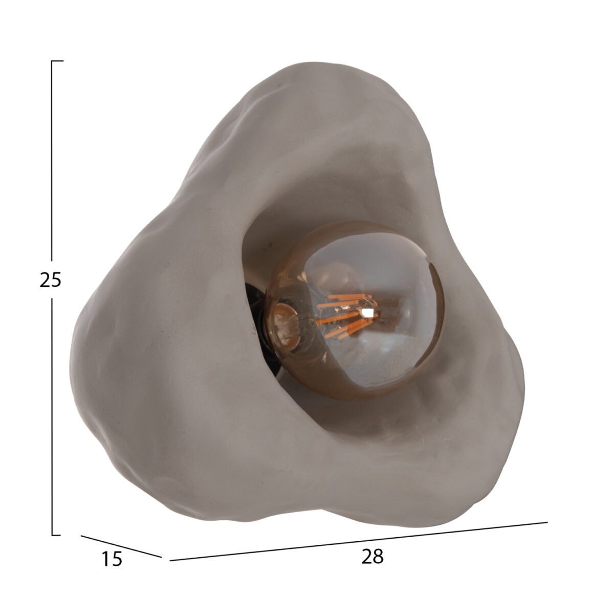 ΕΠΙΤΟΙΧΙΟ ΦΩΤΙΣΤΙΚΟ LUXON LH10.4701.03S FIBER CEMENT ΣΕ ΓΚΡΙ 28x15x25Υεκ. - Image 2