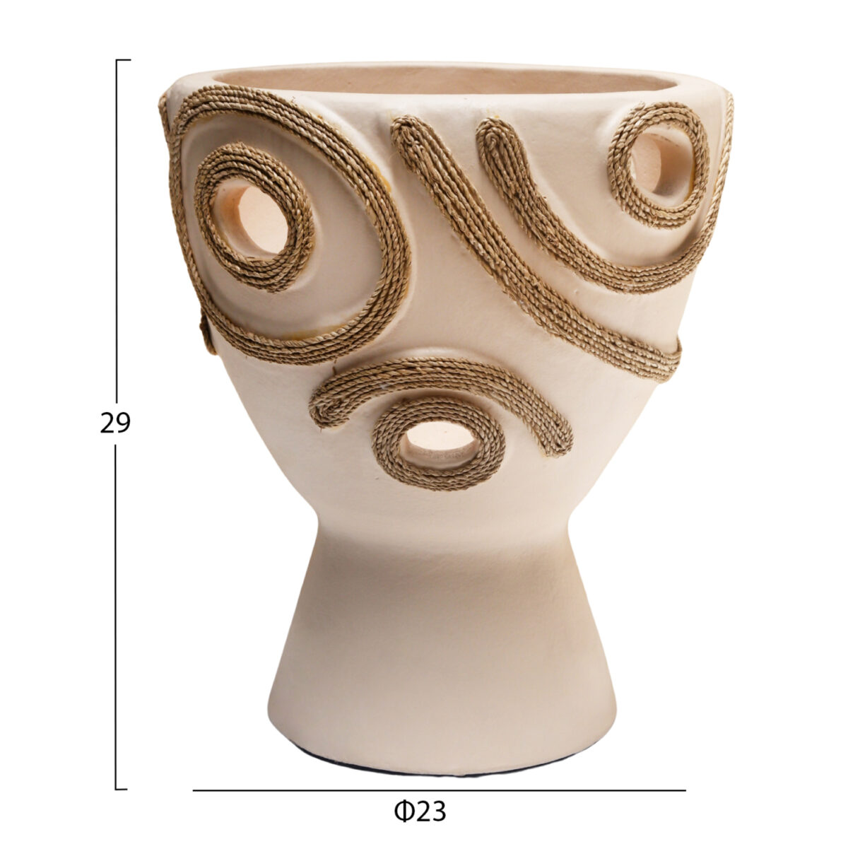 ΕΠΙΤΡΑΠΕΖΙΟ ΔΙΑΚΟΣΜΗΤΙΚΟ ΒΑΖΟ DEAN LH10.4678.02 ΤΕΡΑΚΟΤΑ ΣΕ ΚΡΕΜ--Φ25x28Υεκ. - Image 2