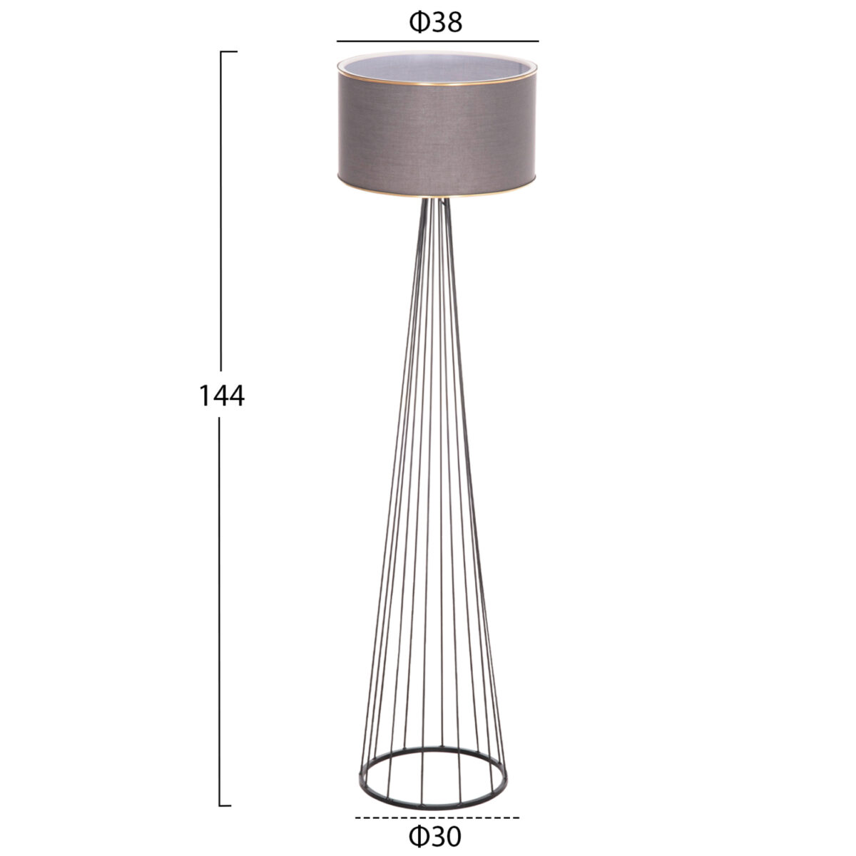 ΦΩΤΙΣΤΙΚΟ ΔΑΠΕΔΟΥ HUE LH10.7581.11 ΜΕΤΑΛΛΙΚΟ ΓΚΡΙ Φ38x144Υεκ. - Image 2
