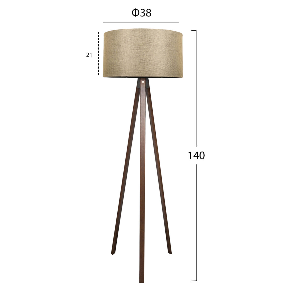 ΦΩΤΙΣΤΙΚΟ ΔΑΠΕΔΟΥ ΞΥΛΙΝΟ CRUZ LH10.7578.03 ΚΑΡΥΔΙ ΜΕ ΚΑΦΕ ΚΑΠΕΛΟ Φ38x140Y εκ. - Image 2