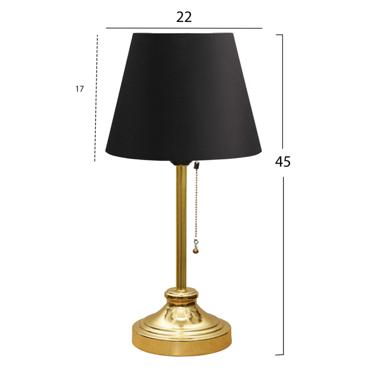 ΦΩΤΙΣΤΙΚΟ ΕΠΙΤΡΑΠΕΖΙΟ LH10.7592.03 ΜΑΥΡΟ - ΧΡΥΣΟ - Image 2