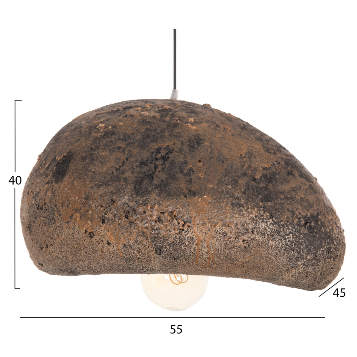 ΦΩΤΙΣΤΙΚΟ ΟΡΟΦΗΣ ΜΕ ΟΨΗ ΠΕΤΡΑΣ STONER (M) LH10.4418.03 ΓΚΡΙ/ΚΑΦΕ--55x45x40Υεκ. - Image 2