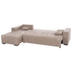 ΓΩΝΙΑΚΟΣ ΚΑΝΑΠΕΣ-ΚΡΕΒΑΤΙ ΜΕ ΑΠΟΘ.ΧΩΡΟ TRENDSTON LH10.3302.03L ΜΠΕΖ ΥΦΑΣΜΑ 298x177x95Υεκ - Image 3