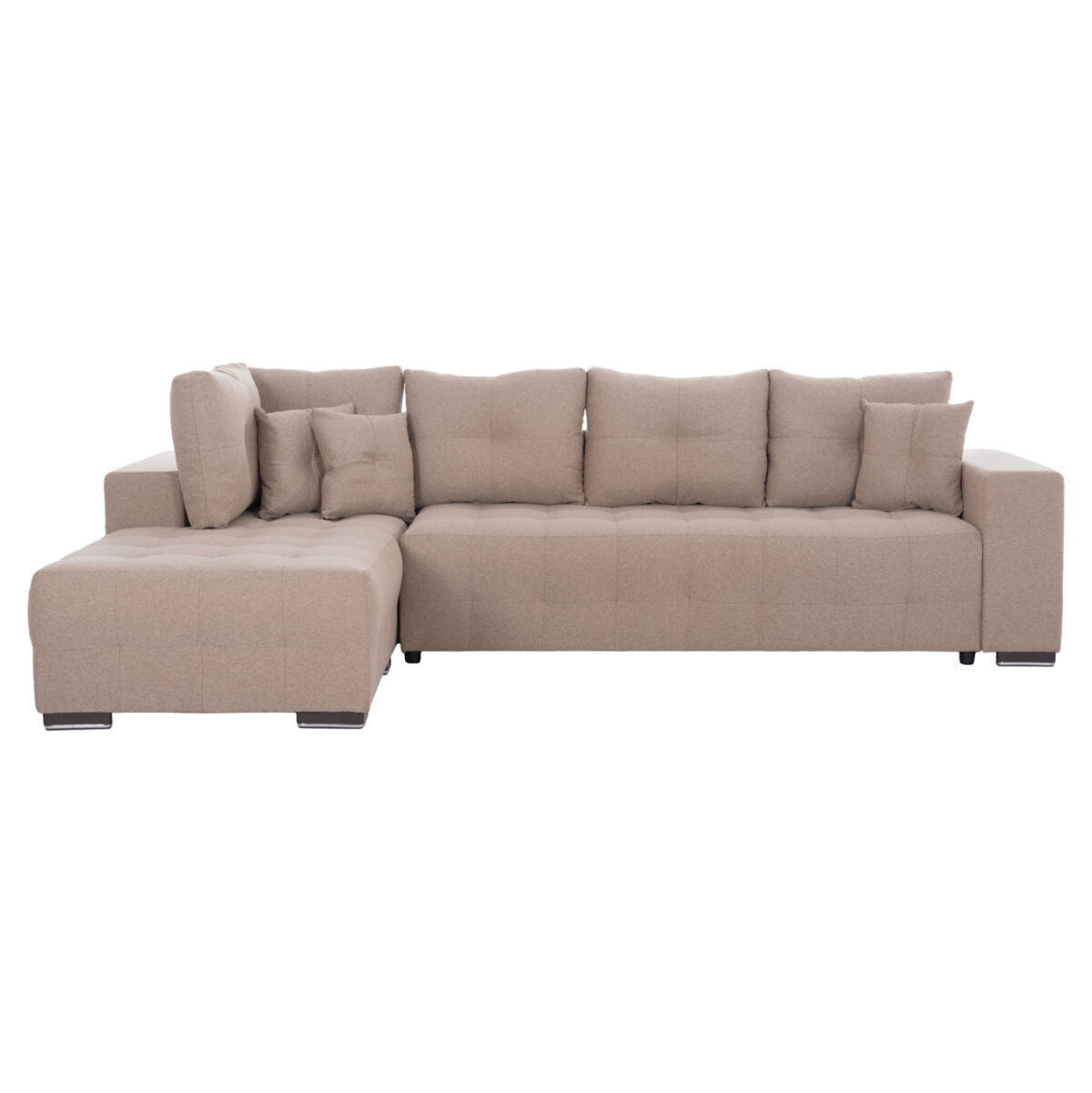 ΓΩΝΙΑΚΟΣ ΚΑΝΑΠΕΣ-ΚΡΕΒΑΤΙ ΜΕ ΑΠΟΘ.ΧΩΡΟ TRENDSTON LH10.3302.03L ΜΠΕΖ ΥΦΑΣΜΑ 298x177x95Υεκ - Image 4