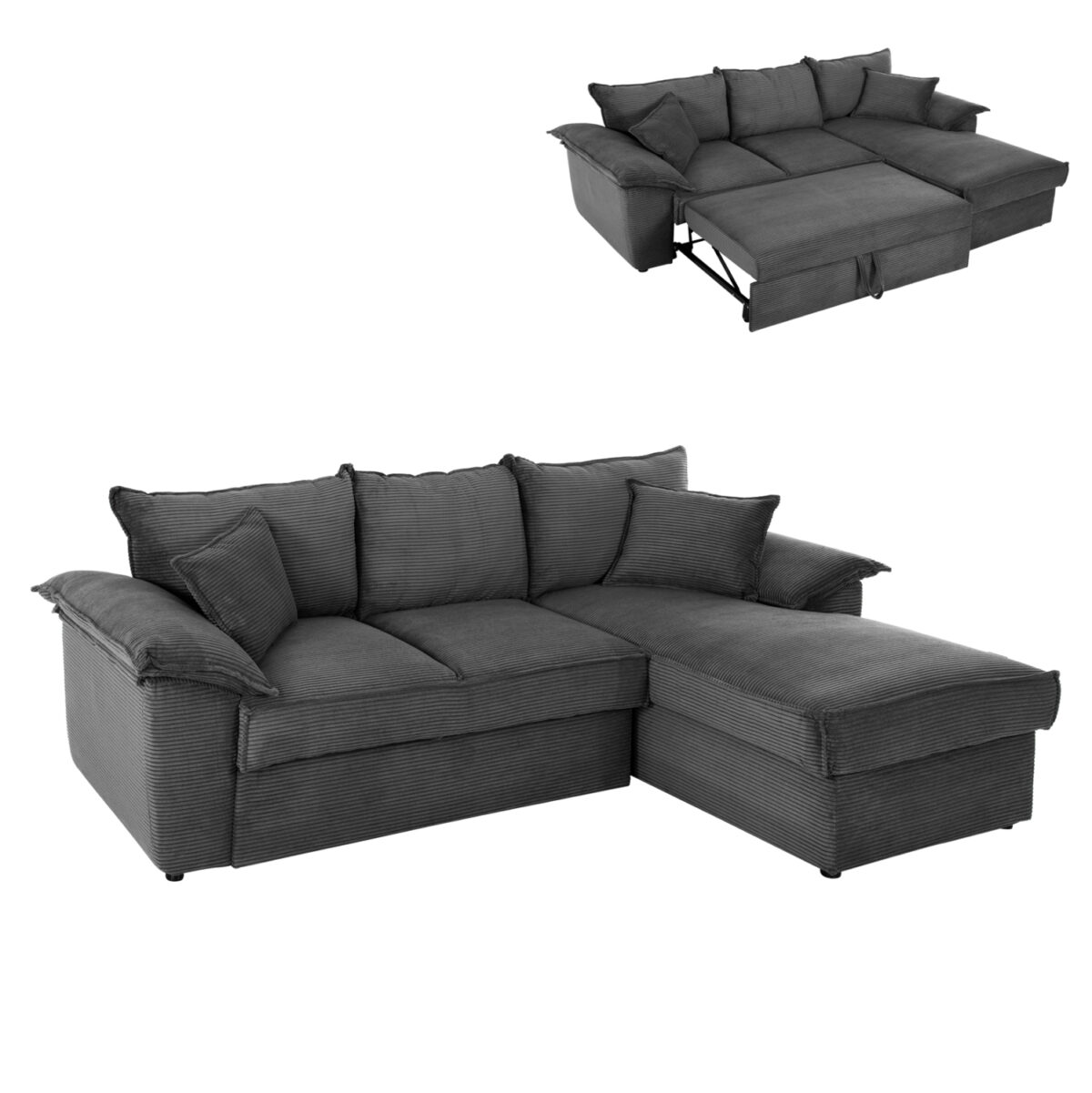 goniakos-kanapes-krebati-me-apothchoro-f ΓΩΝΙΑΚΟΣ ΚΑΝΑΠΕΣ-ΚΡΕΒΑΤΙ ΜΕ ΑΠΟΘ.ΧΩΡΟ ALDO LH10.3276.02R ΑΝΘΡΑΚΙ ΥΦΑΣΜΑ 256x159x87Υεκ. - Image 1