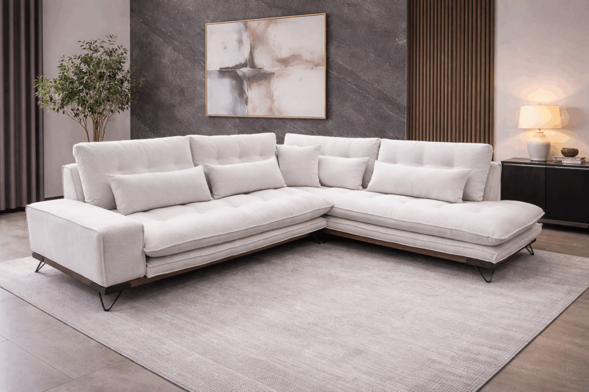 ΓΩΝΙΑΚΟΣ ΚΑΝΑΠΕΣ 300εκ_x_230εκ_x_98εκ "ISLAND" - Image 1