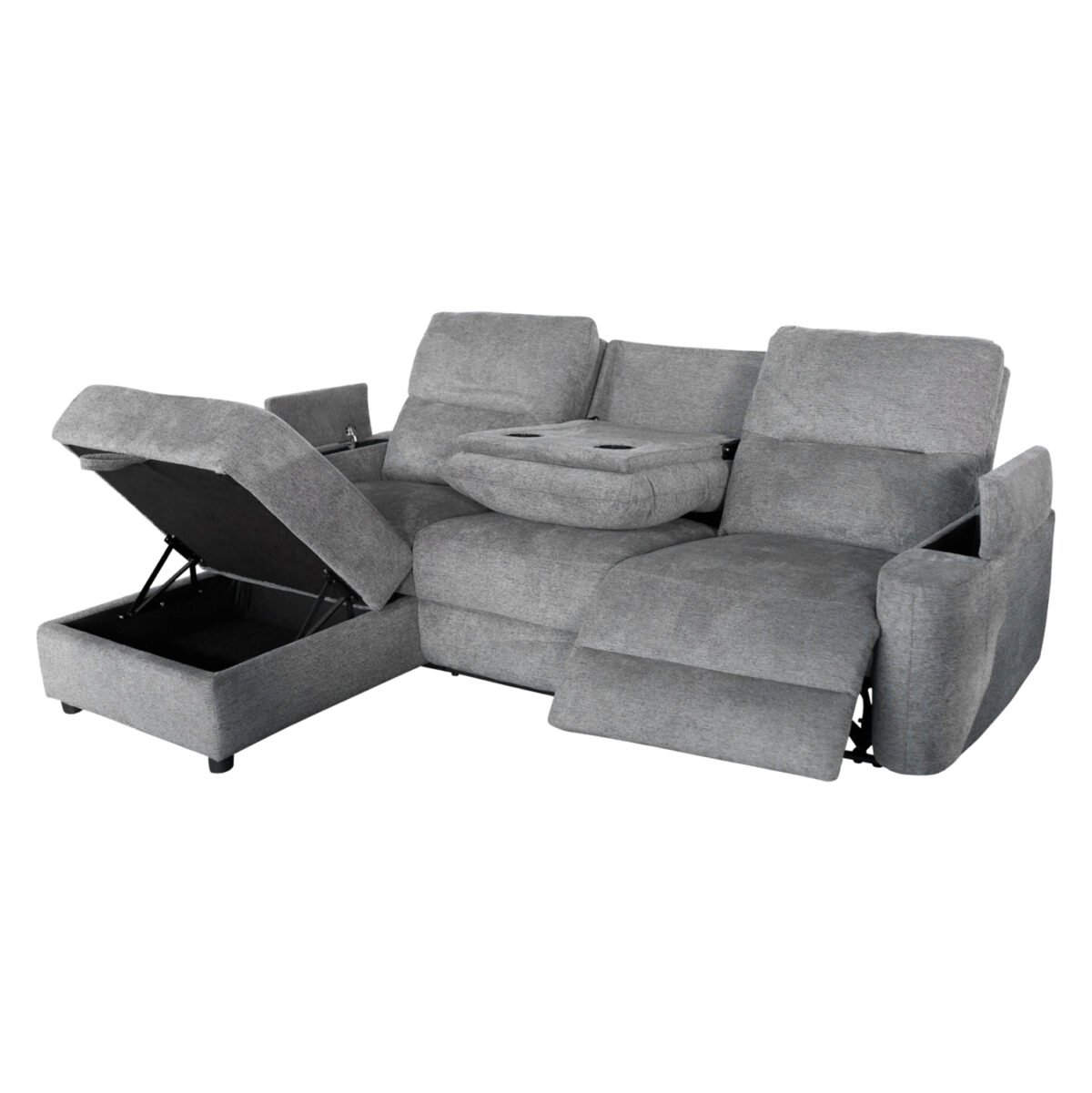 ΚΑΝΑΠΕΣ ΑΡΙΣΤΕΡΗ ΓΩΝΙΑ SYNTHIA LH10.3308.03L ΑΝΑΚΛΙΣΗ & ΑΠΟΘ.ΧΩΡΟΣ--ΓΚΡΙ 245x170x98Υεκ - Image 1