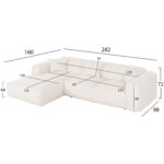 ΚΑΝΑΠΕΣ ΓΩΝΙΑ (ΑΡΙΣΤΕΡΗ) BRICKEN LH10.3275.02L ΛΕΥΚΟ ΥΦΑΣΜΑ 110-282x98-160x72Υεκ. - Image 2