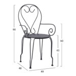 ΚΑΡΕΚΛΑ ΠΟΛΥΘΡΟΝΑ ΜΕΤΑΛΛΙΚΗ AMORE ΜΑΥΡΗ LH10.5008.11 49x48x90 εκ. - Image 2