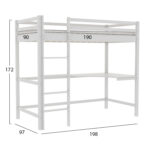 ΚΟΥΚΕΤΑ ΠΑΙΔΙΚΗ ΜΕ ΓΡΑΦΕΙΟ AKRON LH10.21311.01 ΞΥΛΟ ΠΕΥΚΟΥ ΛΕΥΚΟ--ME ΣΤΡΩΜΑ 90x190εκ - Image 4