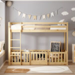 ΚΟΥΚΕΤΑ ΠΑΙΔΙΚΗ ΜΕ ΠΑΡΚΑΚΙ PLAYKID LH10.21312 ΞΥΛΟ ΠΕΥΚΟΥ ΦΥΣΙΚΟ--ME ΣΤΡΩΜΑ 90x190εκ - Image 2