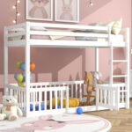 ΚΟΥΚΕΤΑ ΠΑΙΔΙΚΗ ΜΕ ΠΑΡΚΑΚΙ PLAYKID LH10.21312.01 ΞΥΛΟ ΠΕΥΚΟΥ ΛΕΥΚΟ--ME ΣΤΡΩΜΑ 90x190εκ