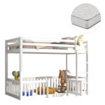 ΚΟΥΚΕΤΑ ΠΑΙΔΙΚΗ ΜΕ ΠΑΡΚΑΚΙ PLAYKID LH10.21312.01 ΞΥΛΟ ΠΕΥΚΟΥ ΛΕΥΚΟ--ME ΣΤΡΩΜΑ 90x190εκ - Image 3