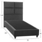 ΚΡΕΒΑΤΙ MILO ΑΠΟ ΓΚΡΙ ΥΦΑΣΜΑ LH10.652.01 ΓΙΑ ΣΤΡΩΜΑ 90x200 εκ. - Image 3