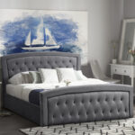 ΚΡΕΒΑΤΙ ΔΙΠΛΟ ΜΕ ΣΤΡΩΜΑ & ΑΠΟΘ.ΧΩΡΟ ODELIA LH10.21279.01 ΓΚΡΙ ΒΕΛΟΥΔΟ--ΓΙΑ 160x200εκ