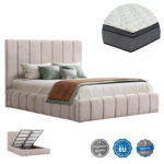 ΚΡΕΒΑΤΙ ΔΙΠΛΟ ΜΕ ΣΤΡΩΜΑ & ΑΠΟΘ.ΧΩΡΟ REMO LH10.21167 ΜΠΕΖ ΜΠΟΥΚΛΕ--ΓΙΑ 160x200εκ - Image 2