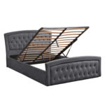 ΚΡΕΒΑΤΙ ΔΙΠΛΟ ΜΕ ΣΤΡΩΜΑ & ΑΠΟΘ.ΧΩΡΟ ODELIA LH10.21279.01 ΓΚΡΙ ΒΕΛΟΥΔΟ--ΓΙΑ 160x200εκ - Image 4