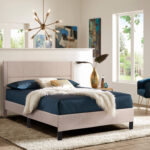 ΚΡΕΒΑΤΙ ΔΙΠΛΟ & ΣΤΡΩΜΑ TRILLOP LH10.21202.15 ΜΠΕΖ ΥΦΑΣΜΑ--ΓΙΑ 160x200εκ