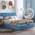 ΚΡΕΒΑΤΙ ΔΙΠΛΟ & ΣΤΡΩΜΑ BRILEY LH10.21272.04 ΠΕΤΡΟΛ ΒΕΛΟΥΔΟ ΜΕ ΑΠΟΘ.ΧΩΡΟ--ΓΙΑ 160x200εκ