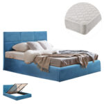 ΚΡΕΒΑΤΙ ΔΙΠΛΟ & ΣΤΡΩΜΑ BRILEY LH10.21272.04 ΠΕΤΡΟΛ ΒΕΛΟΥΔΟ ΜΕ ΑΠΟΘ.ΧΩΡΟ--ΓΙΑ 160x200εκ - Image 2