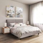 ΚΡΕΒΑΤΙ MILO LH10.616.32 ΜΠΕΖ ΥΦΑΣΜΑ ΓΙΑ ΣΤΡΩΜΑ 160x200εκ - Image 2