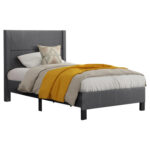 ΚΡΕΒΑΤΙ TRILLOP LH10.667.12 ΓΚΡΙ ΥΦΑΣΜΑ ΓΙΑ ΜΟΝΟ ΣΤΡΩΜΑ 120X200εκ. - Image 3