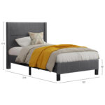 ΚΡΕΒΑΤΙ TRILLOP LH10.667.12 ΓΚΡΙ ΥΦΑΣΜΑ ΓΙΑ ΜΟΝΟ ΣΤΡΩΜΑ 120X200εκ. - Image 4