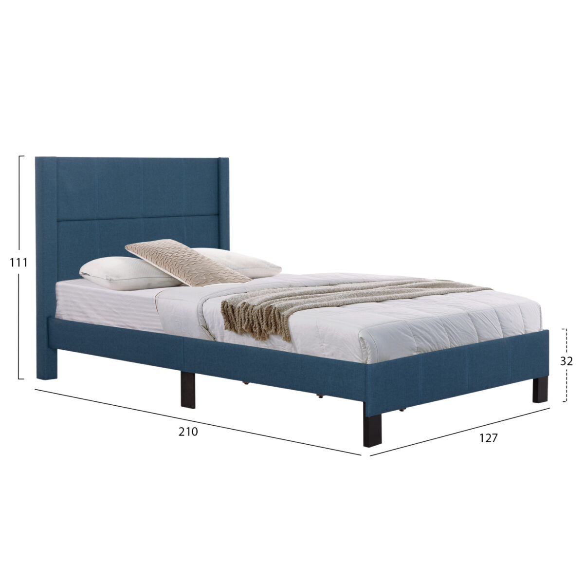 ΚΡΕΒΑΤΙ TRILLOP LH10.667.14 ΜΠΛΕ ΥΦΑΣΜΑ ΓΙΑ ΜΟΝΟ ΣΤΡΩΜΑ 120X200εκ. - Image 2