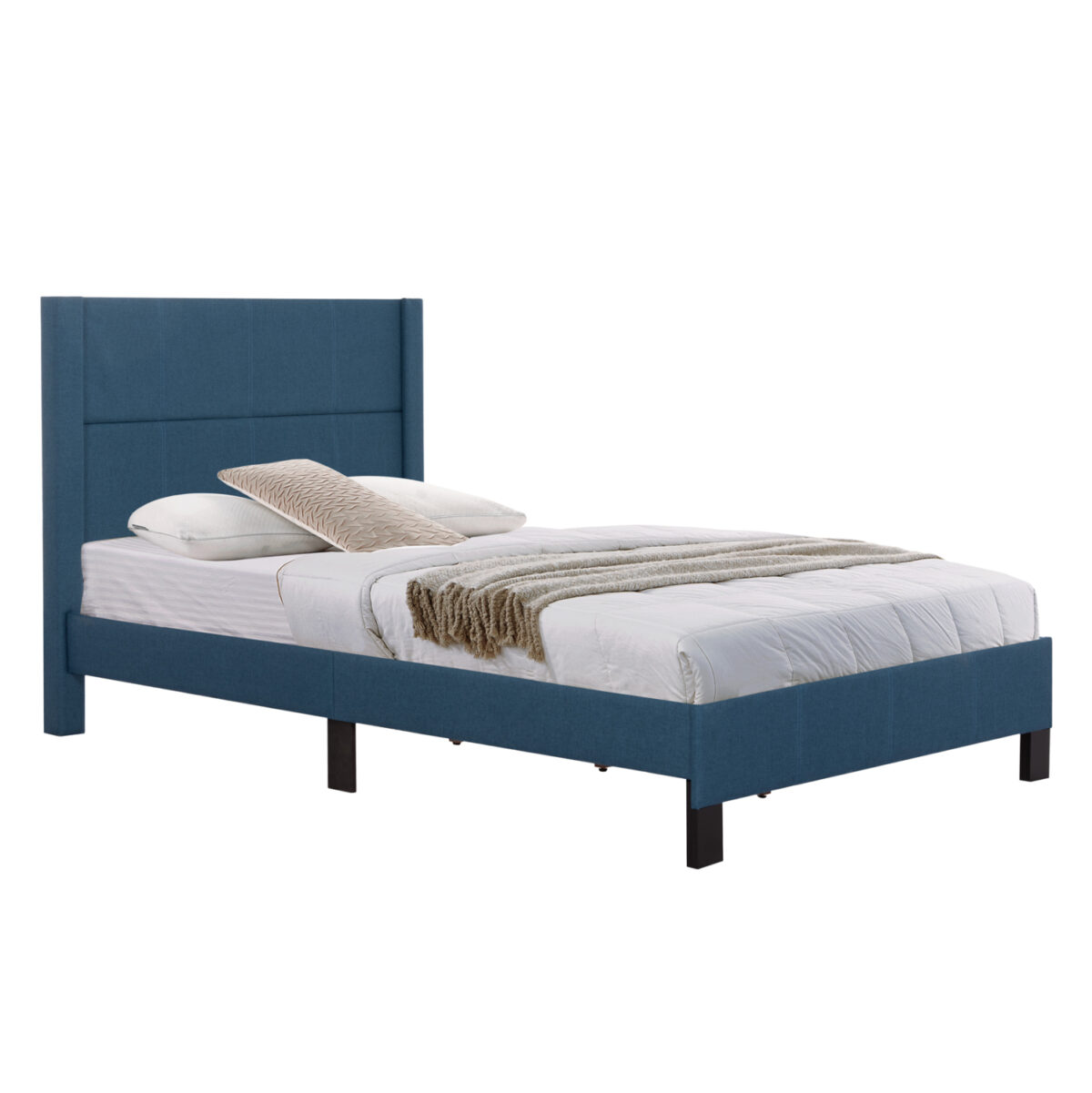 ΚΡΕΒΑΤΙ TRILLOP LH10.667.14 ΜΠΛΕ ΥΦΑΣΜΑ ΓΙΑ ΜΟΝΟ ΣΤΡΩΜΑ 120X200εκ. - Image 1