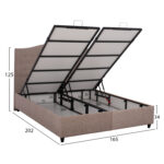 ΚΡΕΒΑΤΙ MALENA ΜΕ ΑΠΟΘΗΚΕΥΤΙΚΟ ΜΠΕΖ ΥΦΑΣΜΑ Τ. NUBUK LH10.624.22 ΓΙΑ ΣΤΡΩΜΑ 160x200 εκ. - Image 3