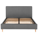 ΚΡΕΒΑΤΙ ΜΕ ΣΤΡΩΜΑ INDRA LH10.21280.01 ΓΚΡΙ ΥΦΑΣΜΑ--ΓΙΑ 160x200εκ - Image 4