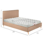 ΚΡΕΒΑΤΙ ΜΕ ΣΤΡΩΜΑ INDRA LH10.21280.02 ΜΠΕΖ ΥΦΑΣΜΑ--ΓΙΑ 160x200εκ - Image 3