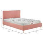 ΚΡΕΒΑΤΙ ΜΕ ΣΤΡΩΜΑ INDRA LH10.21280.03 ΣΑΠΙΟ ΜΗΛΟ ΒΕΛΟΥΔΟ--ΓΙΑ 160x200εκ - Image 3