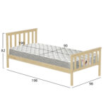 ΚΡΕΒΑΤΙ ΠΑΙΔΙΚΟ ΜΕ ΣΤΡΩΜΑ GIMLY LH10.21300 ΞΥΛΟ ΠΕΥΚΟΥ ΣΕ ΦΥΣΙΚΟ ΓΙΑ ΣΤΡΩΜΑ 90x190εκ - Image 4