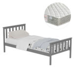 ΚΡΕΒΑΤΙ ΠΑΙΔΙΚΟ ΜΕ ΣΤΡΩΜΑ GIMLY LH10.21300.02 ΞΥΛΟ ΠΕΥΚΟΥ ΣΕ ΓΚΡΙ- ΓΙΑ ΣΤΡΩΜΑ 90x190εκ - Image 3