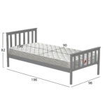 ΚΡΕΒΑΤΙ ΠΑΙΔΙΚΟ ΜΕ ΣΤΡΩΜΑ GIMLY LH10.21300.02 ΞΥΛΟ ΠΕΥΚΟΥ ΣΕ ΓΚΡΙ- ΓΙΑ ΣΤΡΩΜΑ 90x190εκ - Image 4