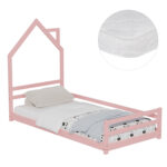 ΚΡΕΒΑΤΙ ΠΑΙΔΙΚΟ ΜΕ ΣΤΡΩΜΑ HOUSER LH10.21301.02 ΞΥΛΟ ΠΕΥΚΟΥ ΣΕ ΡΟΖ--ΣΤΡΩΜΑ 90x190εκ - Image 3