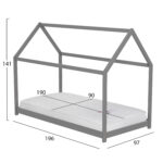 ΚΡΕΒΑΤΙ ΠΑΙΔΙΚΟ ΜΕ ΣΤΡΩΜΑ PEPE LH10.21302.02 ΞΥΛΟ ΠΕΥΚΟΥ ΣΕ ΓΚΡΙ--ΣΤΡΩΜΑ 90x190εκ - Image 4