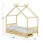 ΚΡΕΒΑΤΙ ΠΑΙΔΙΚΟ ΜΕ ΣΤΡΩΜΑ KLARICE LH10.21305 ΞΥΛΟ ΠΕΥΚΟΥ ΣΕ ΦΥΣΙΚΟ--ΣΤΡΩΜΑ 90x190εκ - Image 4