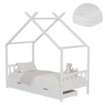 ΚΡΕΒΑΤΙ ΠΑΙΔΙΚΟ ΜΕ ΣΤΡΩΜΑ KLARICE LH10.21305.01 ΞΥΛΟ ΠΕΥΚΟΥ ΣΕ ΛΕΥΚΟ--ΣΤΡΩΜΑ 90x190εκ - Image 3