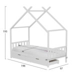 ΚΡΕΒΑΤΙ ΠΑΙΔΙΚΟ ΜΕ ΣΤΡΩΜΑ KLARICE LH10.21305.01 ΞΥΛΟ ΠΕΥΚΟΥ ΣΕ ΛΕΥΚΟ--ΣΤΡΩΜΑ 90x190εκ - Image 4