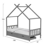 ΚΡΕΒΑΤΙ ΠΑΙΔΙΚΟ ΜΕ ΣΤΡΩΜΑ KLARICE LH10.21305.02 ΞΥΛΟ ΠΕΥΚΟΥ ΣΕ ΓΚΡΙ--ΣΤΡΩΜΑ 90x190εκ - Image 4