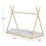 ΚΡΕΒΑΤΙ ΠΑΙΔΙΚΟ ΜΕ ΣΤΡΩΜΑ MUNK LH10.21306 ΞΥΛΟ ΠΕΥΚΟΥ ΣΕ ΦΥΣΙΚΟ--ΣΤΡΩΜΑ 90x190εκ - Image 4