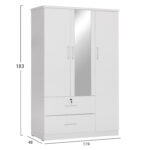 ΝΤΟΥΛΑΠΑ ΜΕ ΚΑΘΡΕΦΤΗ & ΣΥΡΤΑΡΙΑ JARRY LH10.2485.01 ΛΕΥΚΗ ΜΕΛΑΜΙΝΗ 119x48x183Υεκ - Image 2