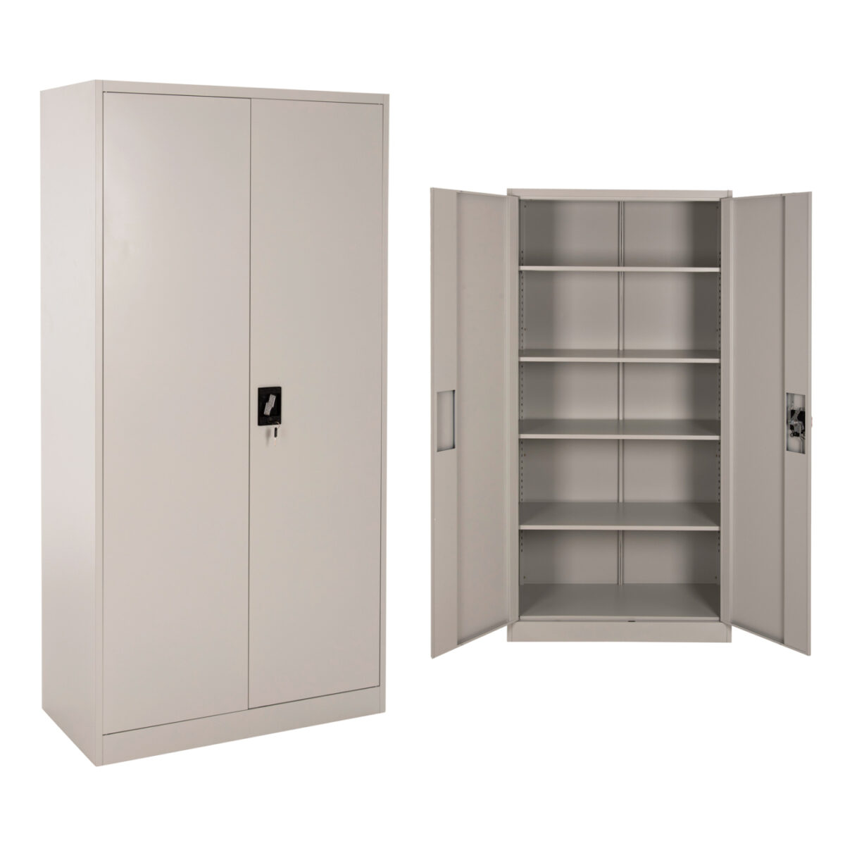 ntoylapa-metalliki-fb9595911-difylli-me- ΝΤΟΥΛΑΠΑ ΜΕΤΑΛΛΙΚΗ DURON LH10.5959.11 ΔΙΦΥΛΛΗ ΜΕ 5 ΑΠΟΘΗΚΕΥΤΙΚΟΥΣ ΧΩΡΟΥΣ ΓΚΡΙ 90Χ40Χ180Υεκ. - Image 1
