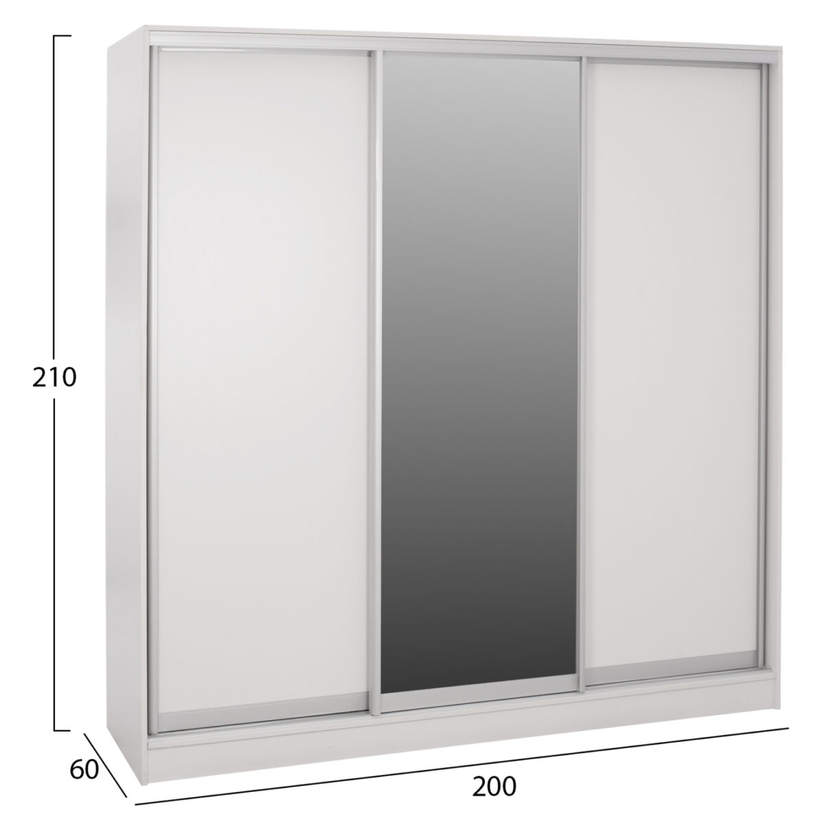 ΝΤΟΥΛΑΠΑ ΣΥΡΟΜΕΝΗ ADLER ΜΕΛΑΜΙΝΗΣ ΛΕΥΚΗ ΜΕ ΚΑΘΡΕΠΤΗ LH10.2435.03  200X60X210Υεκ - Image 2