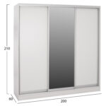 ΝΤΟΥΛΑΠΑ ΣΥΡΟΜΕΝΗ ADLER ΜΕΛΑΜΙΝΗΣ ΛΕΥΚΗ ΜΕ ΚΑΘΡΕΠΤΗ LH10.2435.03  200X60X210Υεκ - Image 2