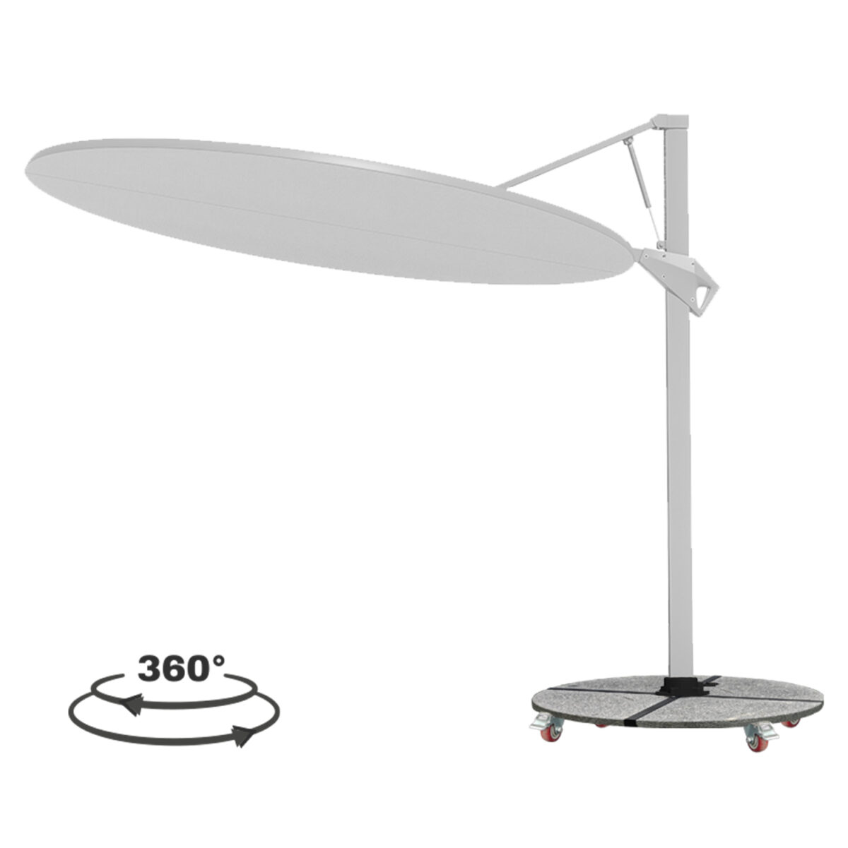 ΟΜΠΡΕΛΑ ΜΕ ΒΑΣΗ ΣΕΙΡΑ CANNOPY LH10.21285.02 ΑΛΟΥΜΙΝΙΟ & ΓΡΑΝΙΤΗΣ-ΛΕΥΚΟ ΧΡΩΜΑ Φ2,2μ - Image 1