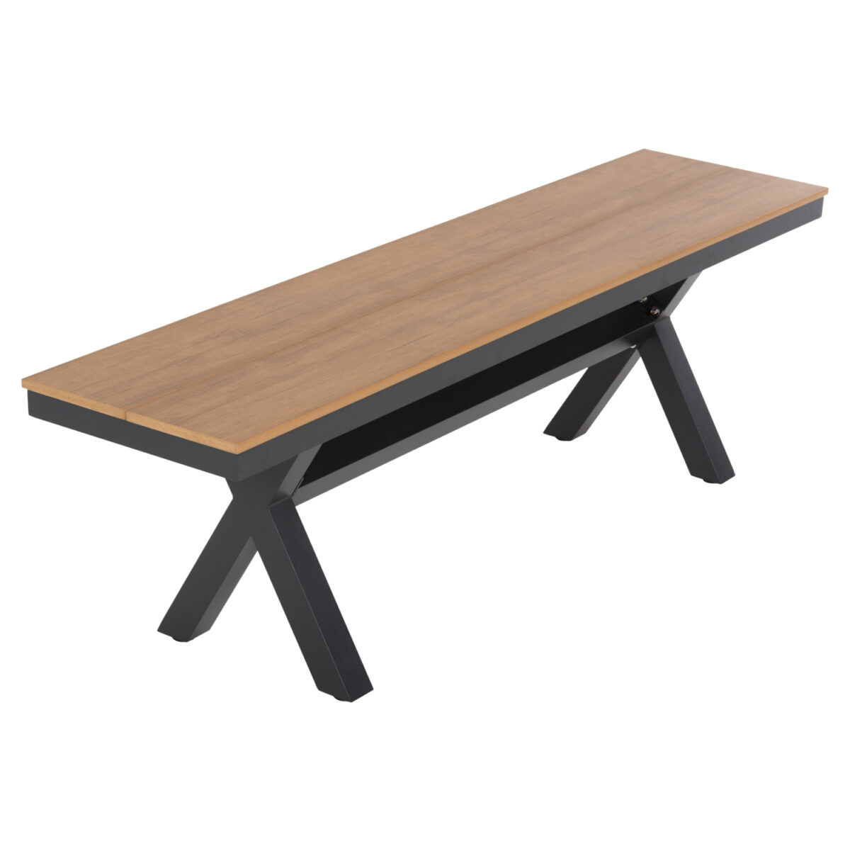 ΠΑΓΚΑΚΙ ΑΛΟΥΜΙΝΙΟΥ TAWNEE LH10.6038.01 ΑΝΘΡΑΚΙ ΜΕ POLYWOOD ΚΑΘΙΣΜΑ ΣΕ ΦΥΣΙΚΟ ΧΡΩΜΑ 150x36x45Υεκ. - Image 5